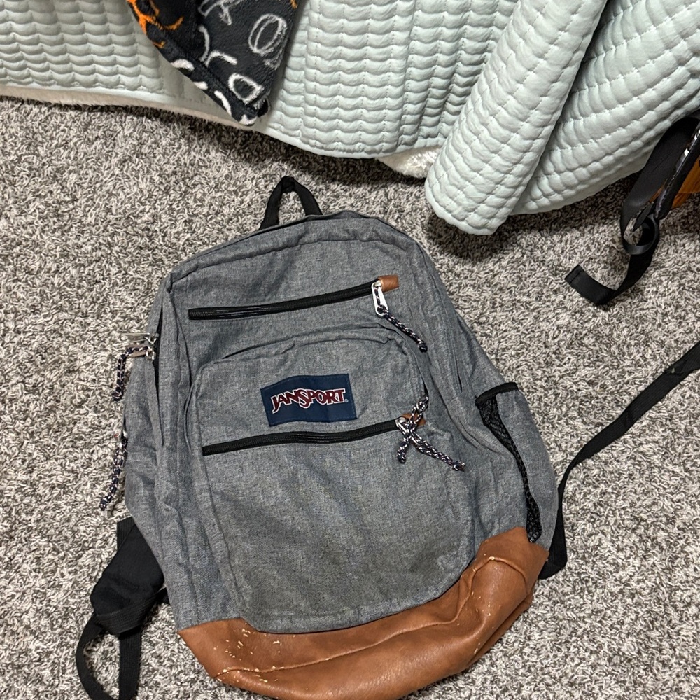 JanSport Charcoal and Tan Men's Backpack